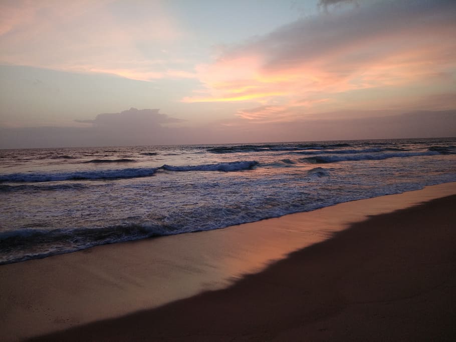 india, candolim, 573, sea, sunset, sky, water, beach, land HD wallpaper
