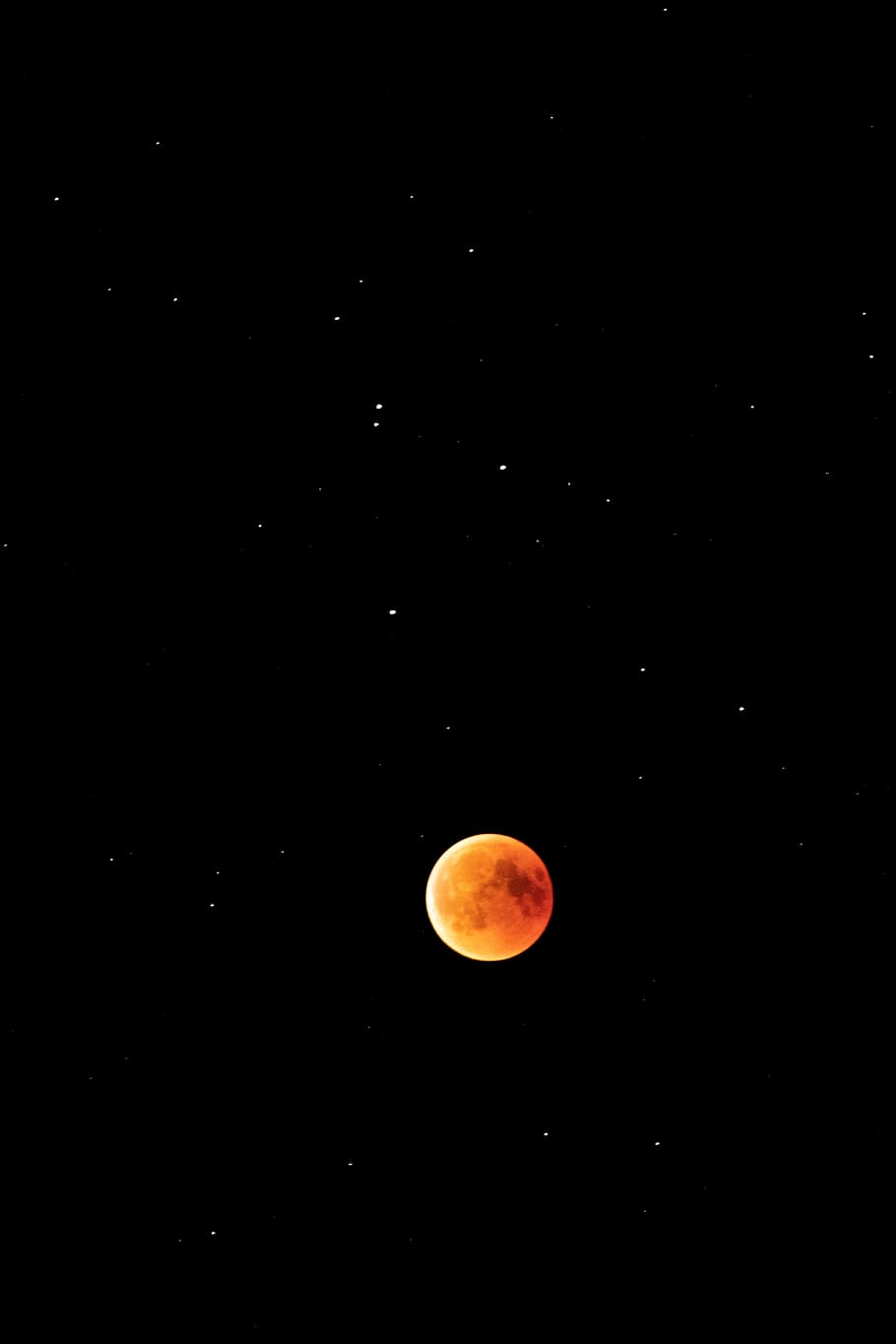 blood moon surrounded stars, sky, eclipse, nature, outdoors, night, HD wallpaper