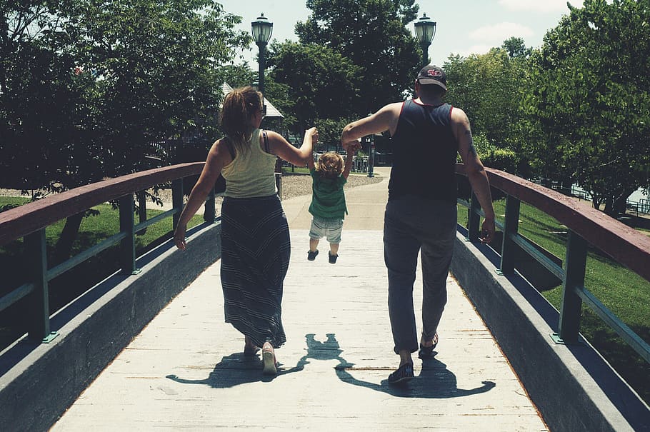 outside, tree, bridge, park, familyfun, familymatter, father HD wallpaper