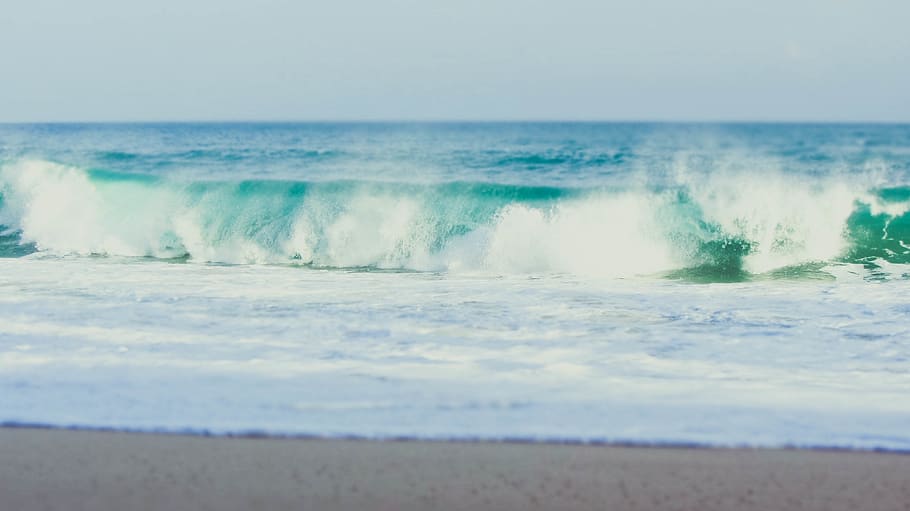 sri lanka, waves, blue, water, beach, ocean, sea, horizon, horizon over water HD wallpaper