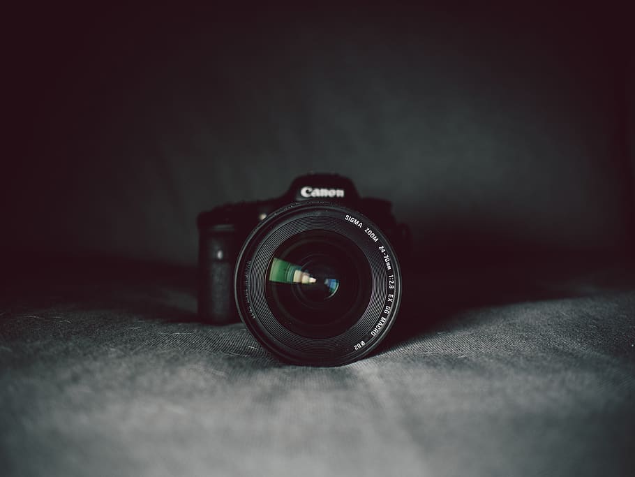 Black Canon Dslr Camera, aperture, blur, classic, close-up, compact HD wallpaper