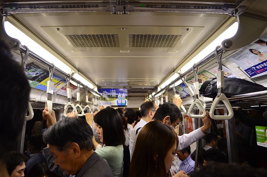 people inside train, group of people, real people, crowd, large group of people HD wallpaper