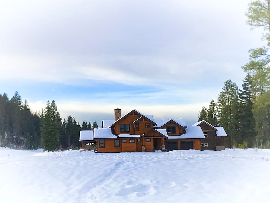 united states, cle elum, home, house, sky, path, winter, vacation, HD wallpaper