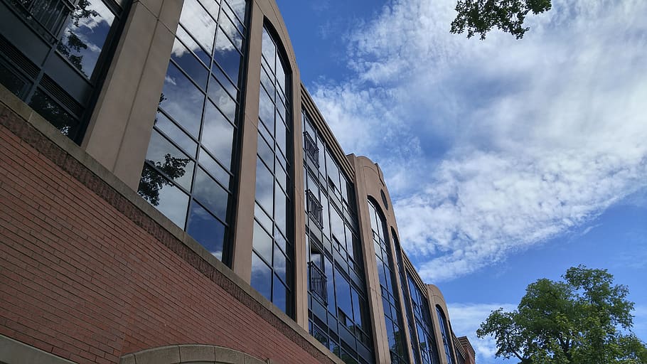 canada, halifax, clouds, windows, reflection, sky, architecture HD wallpaper