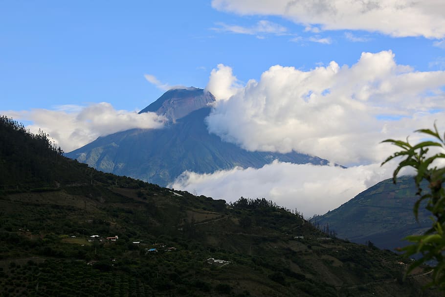 volcano, mountain, clouds, geology, tungurahua volcano, sky HD wallpaper