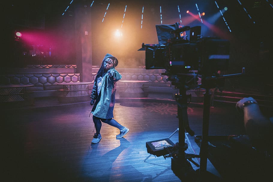 people, man, dance, perform, video, production, record, lights HD wallpaper