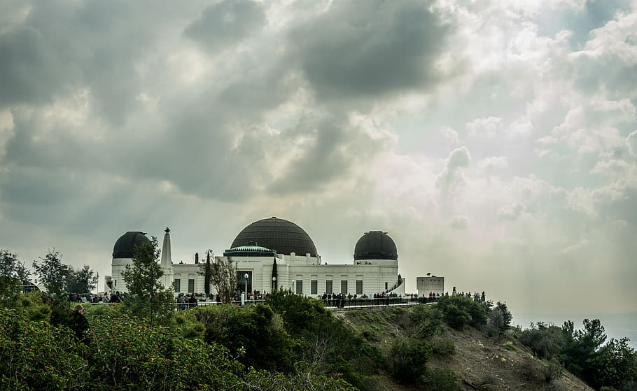 los angeles, griffith observatory, rain, clouds, storm, sky HD wallpaper