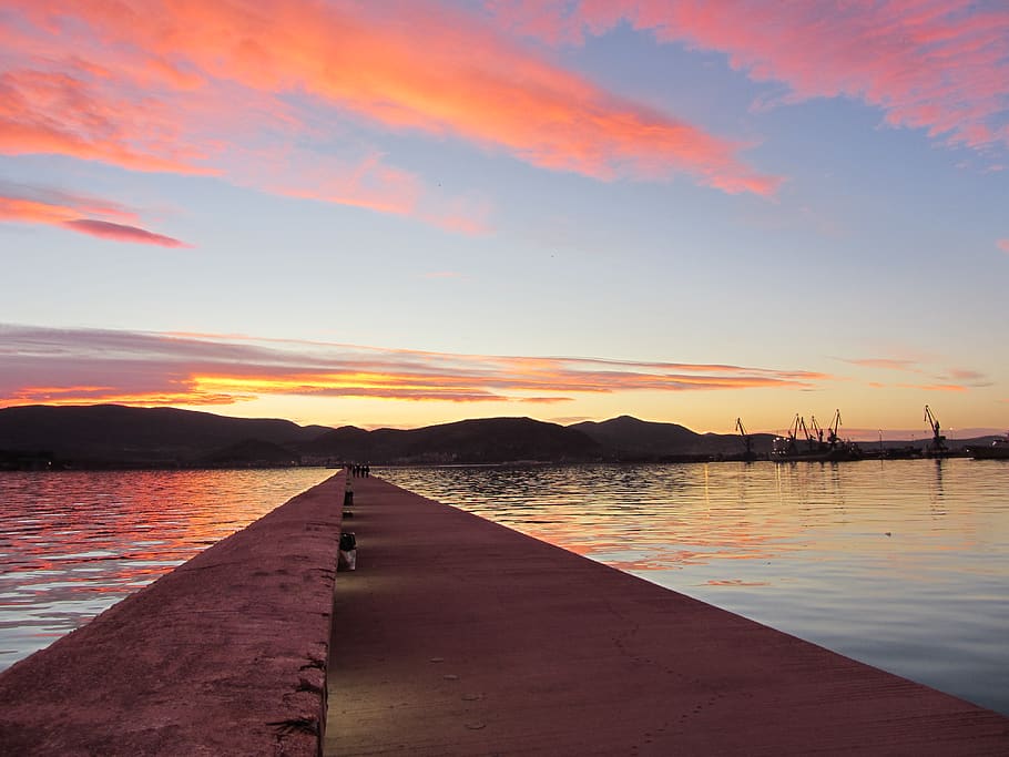 sunset, water, sky, scenics - nature, beauty in nature, tranquility HD wallpaper