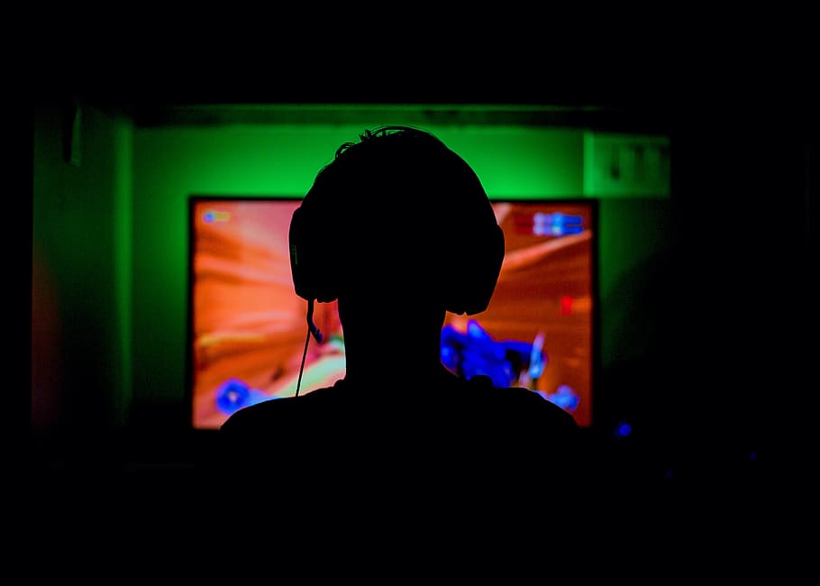 video gamer silhouette