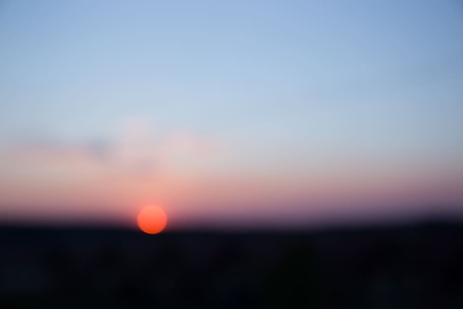 sky, sunset, bokeh, blur, nature, horizon, copy space, beauty in nature HD wallpaper