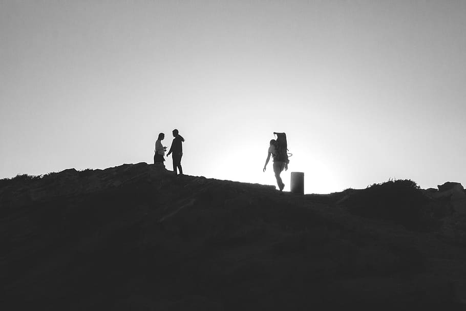 morocco, devil's rock, hill, mountain, climbing, climber, bandw HD wallpaper