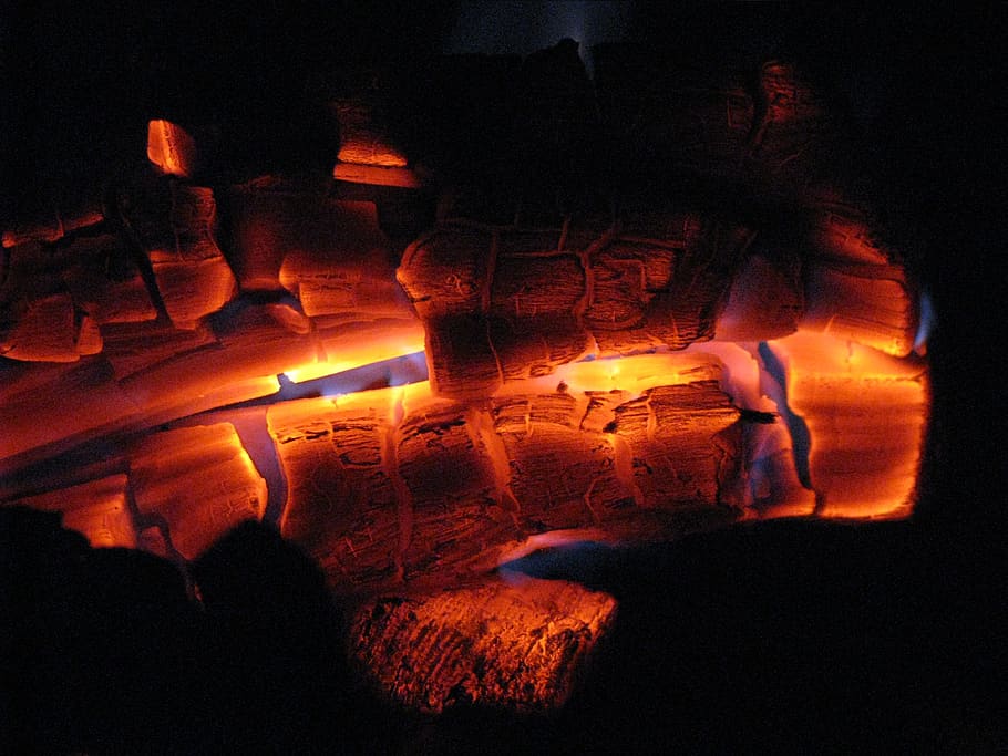 winter, hot, flame, log, fire, night, real people, illuminated HD wallpaper