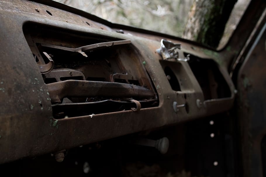utah, car, rust, mode of transportation, old, abandoned, metal HD wallpaper