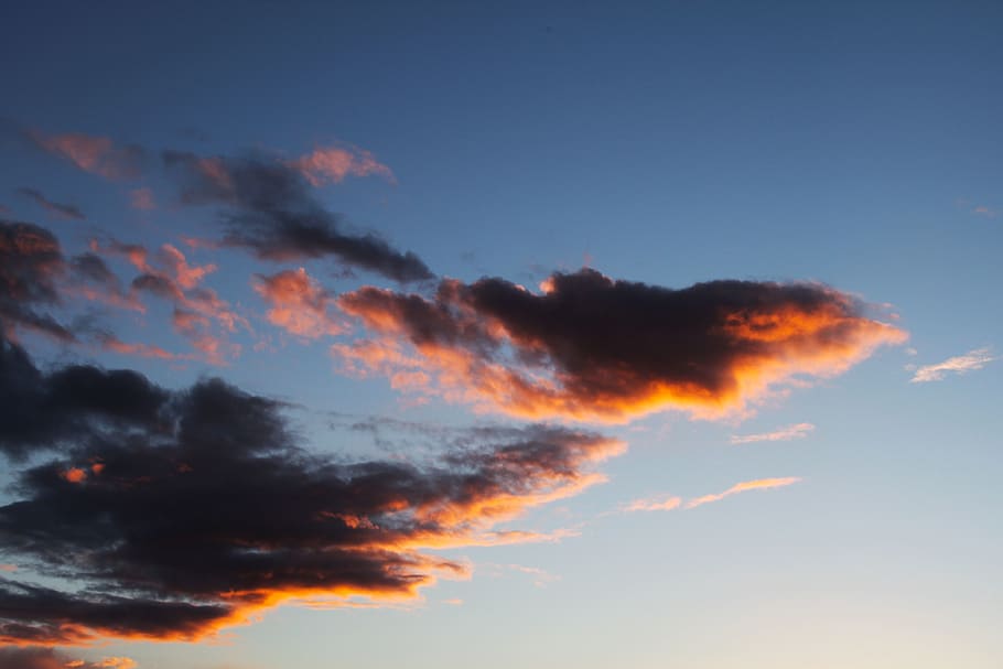 sky, skies, sunlight, cloud - sky, sunset, orange color, beauty in nature HD wallpaper