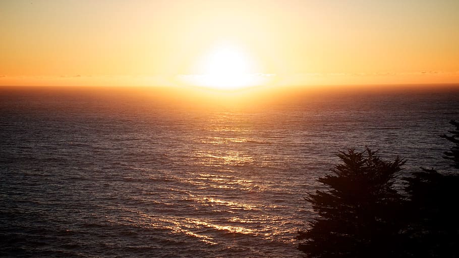 sky, sunset, sea, water, scenics - nature, beauty in nature HD wallpaper