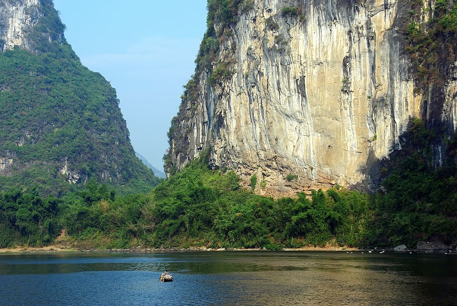 china, yangshuo, li river, navigation, boat, solitude, reflections HD wallpaper