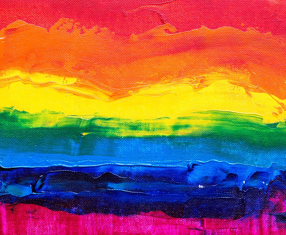 multicolored abstract painting, canvas, modern art, texture, dye HD wallpaper