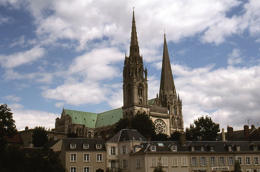 france, chartres, cathedral, church, built structure, architecture, HD wallpaper