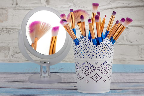 cosmetics, makeup set, make up, beauty, color, powder, schmink brush HD wallpaper