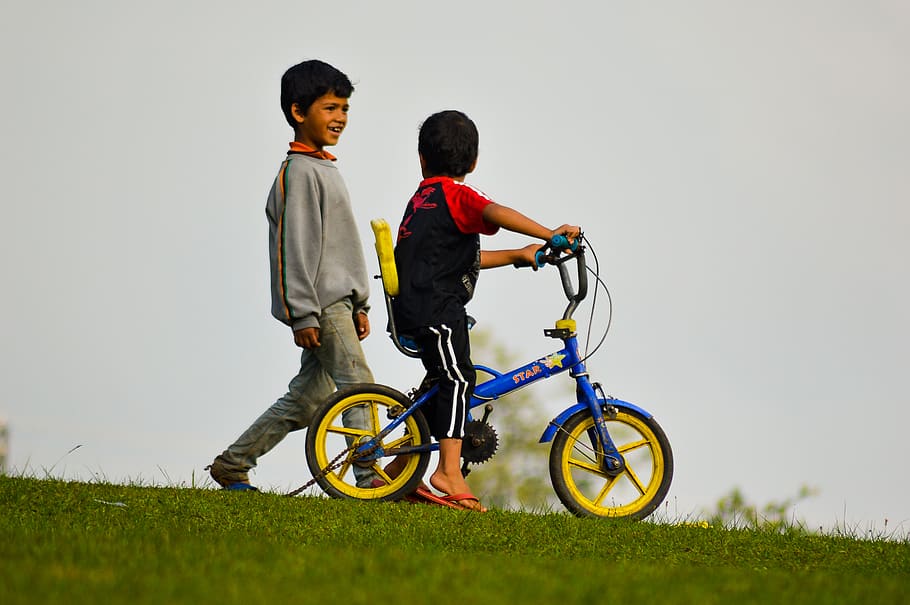 kids, cycle, child, childhood, boys, males, men, full length HD wallpaper
