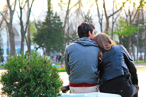 outdoors, park, nature, tree, people, couple, love, tenderness HD wallpaper