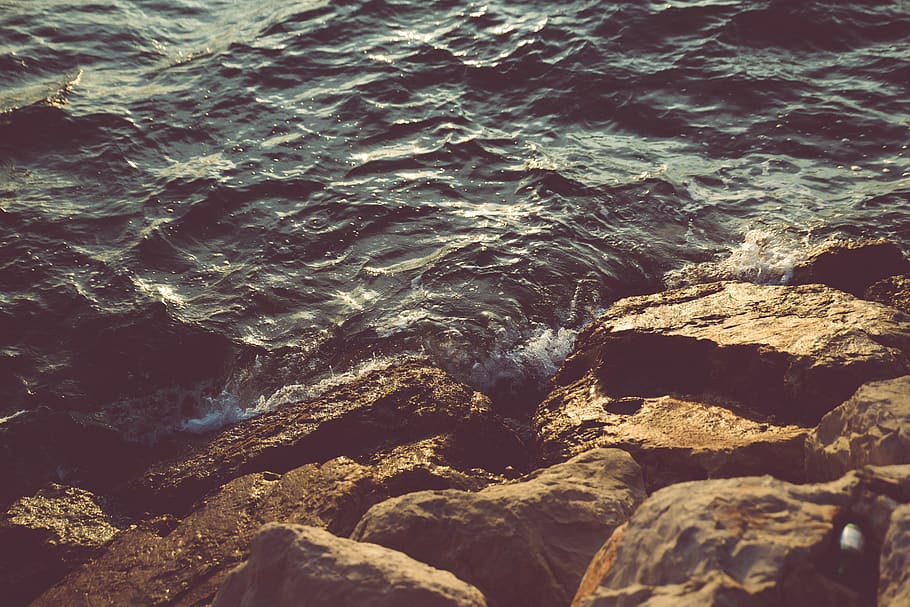 sea, ocean, water, waves, nature, rocks, coast, solid, rock - object HD wallpaper