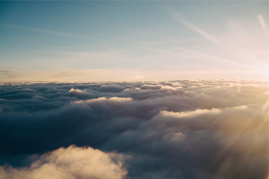 sky, clouds, air, sunrays, cloud - sky, cloudscape, scenics - nature HD wallpaper