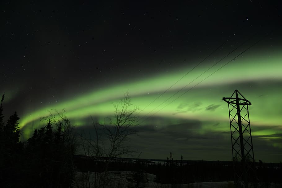 canada, yellowknife, sky, scenics - nature, night, space, beauty in nature HD wallpaper