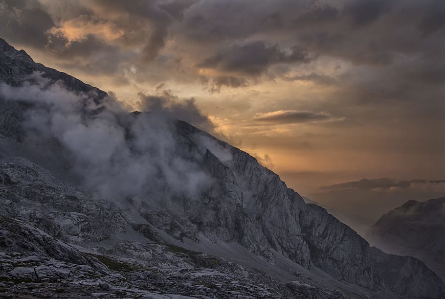 closeup photo of black mountain, cloud, sky, cloud - sky, beauty in nature HD wallpaper