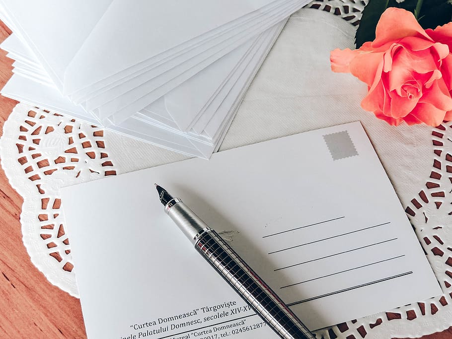 postcard, pen, write, writing, correspondence, old, greeting HD wallpaper