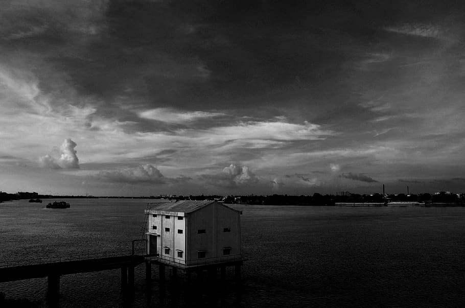 india, vivekananda setu, sky, cloud - sky, water, architecture HD wallpaper