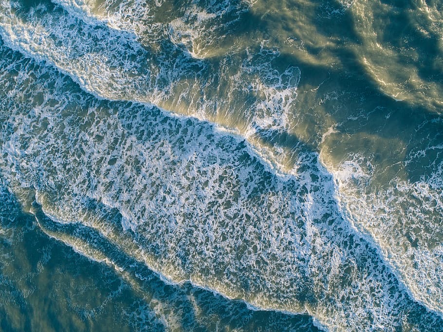 HD wallpaper: Bird's Eye View of Ocean, beach, nature, sea, seascape ...