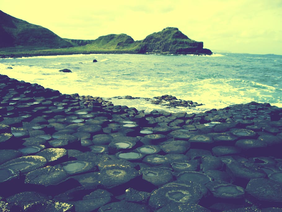 ireland, water, rock, sea, beach, solid, beauty in nature, scenics - nature HD wallpaper