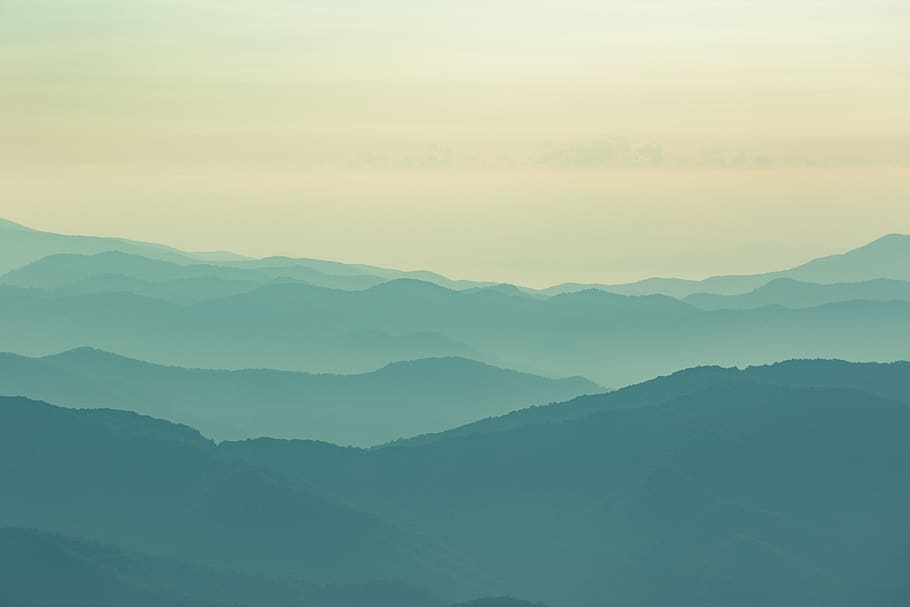 mountains under white sky, beauty in nature, scenics - nature HD wallpaper