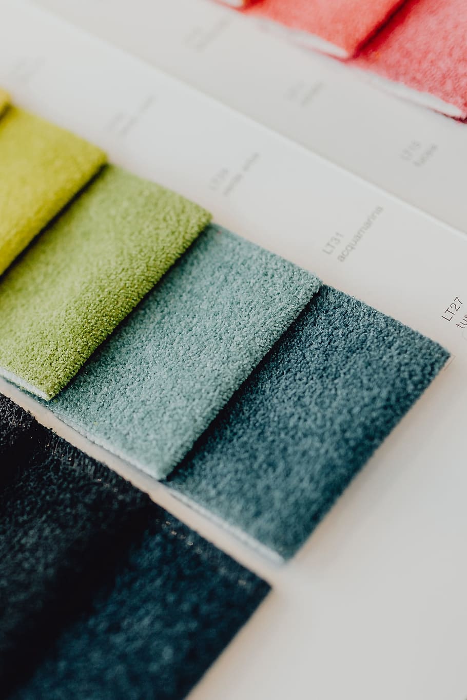 Colorful upholstery fabric samples, interior design, material, HD wallpaper