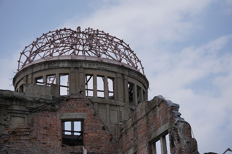 architecture, building, dome, bombing, war, grief, hiroshima, HD wallpaper