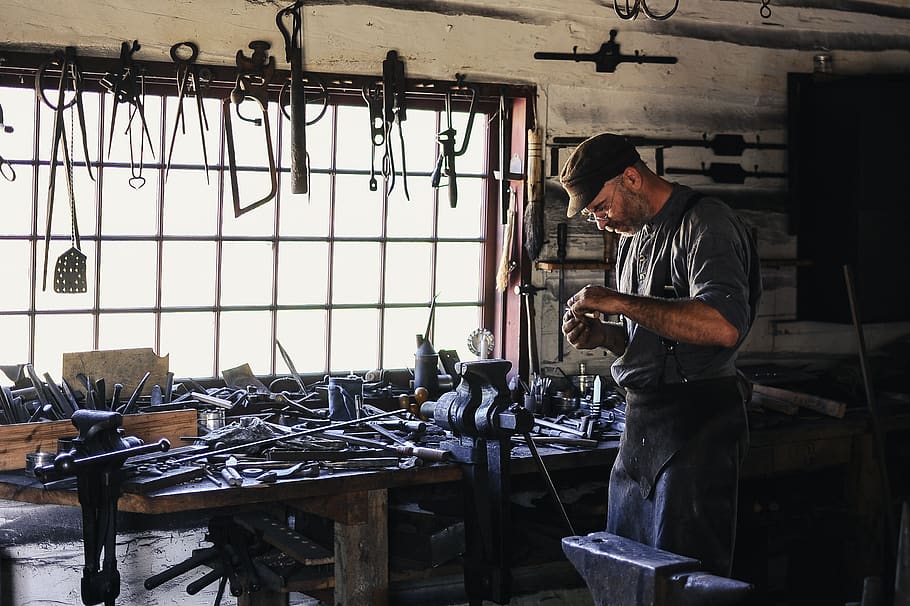 adult, artisan, tools, workshop, craftsman, equipments, indoors HD wallpaper