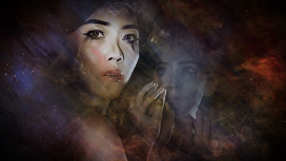 mirror, surreal, fantasy, magic mirror, portrait, people, adult HD wallpaper