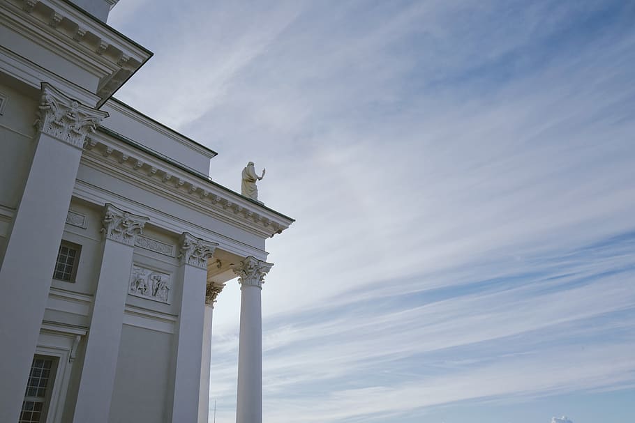 blue, cloud, sky, statue, cathedral, church, architecture, built structure HD wallpaper