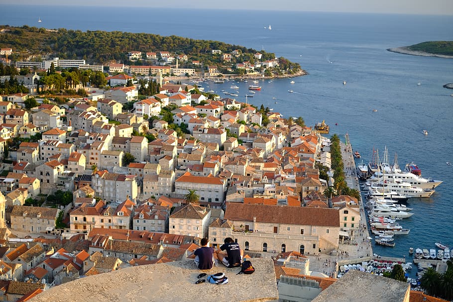 croatia, hvar, europe, wall, city, travel, old city, boats, HD wallpaper