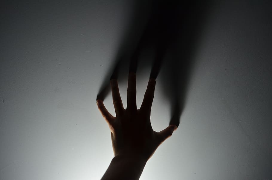 Hand Toching the White Painted Surface, conceptual, dark, eerie HD wallpaper