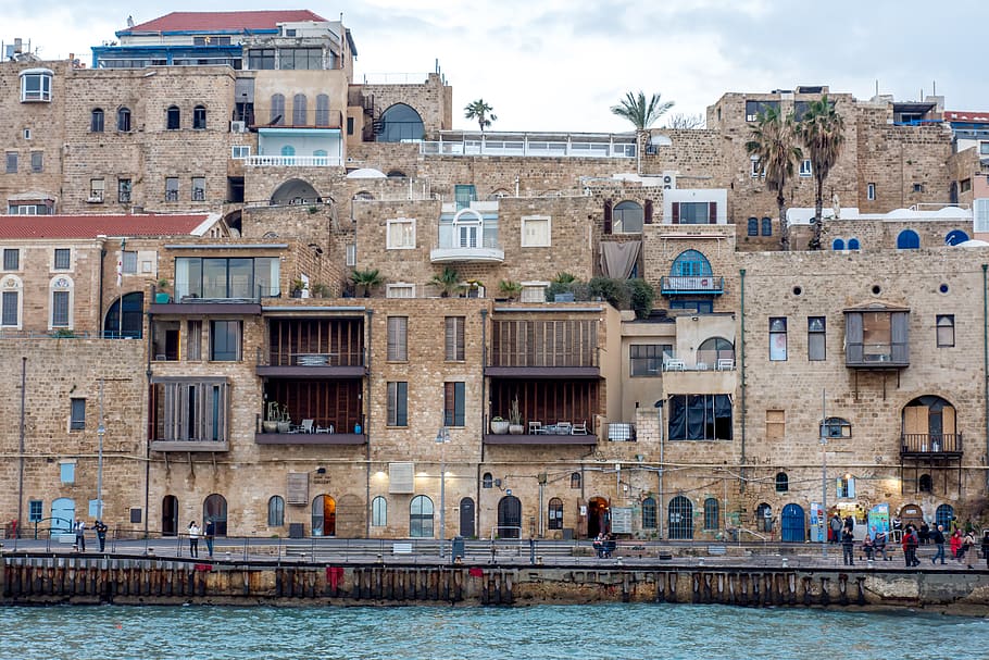jaffa port, israel, tel aviv-yafo, water, sea, mediterranean, HD wallpaper