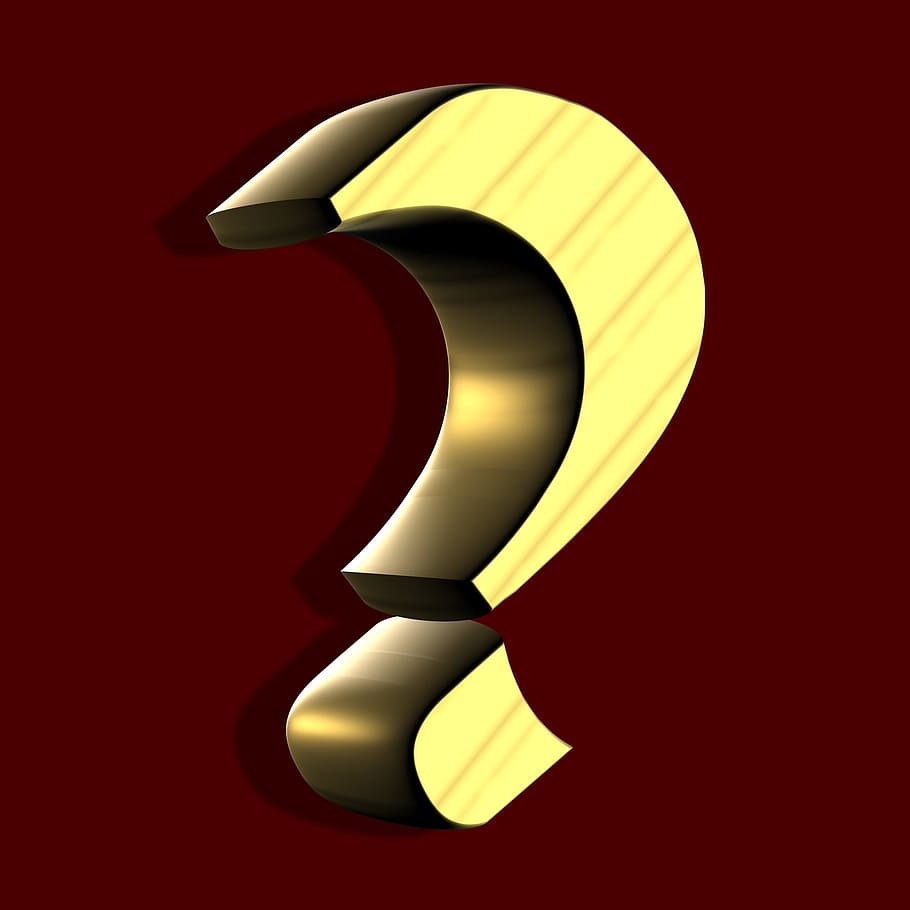 questionmark, concept, golden, sign, symbol, isolated, gloss