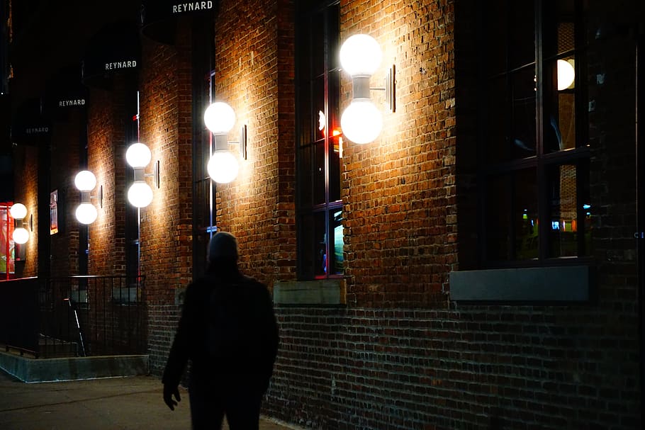 lighting, person, human, pedestrian, asphalt, tarmac, brick HD wallpaper