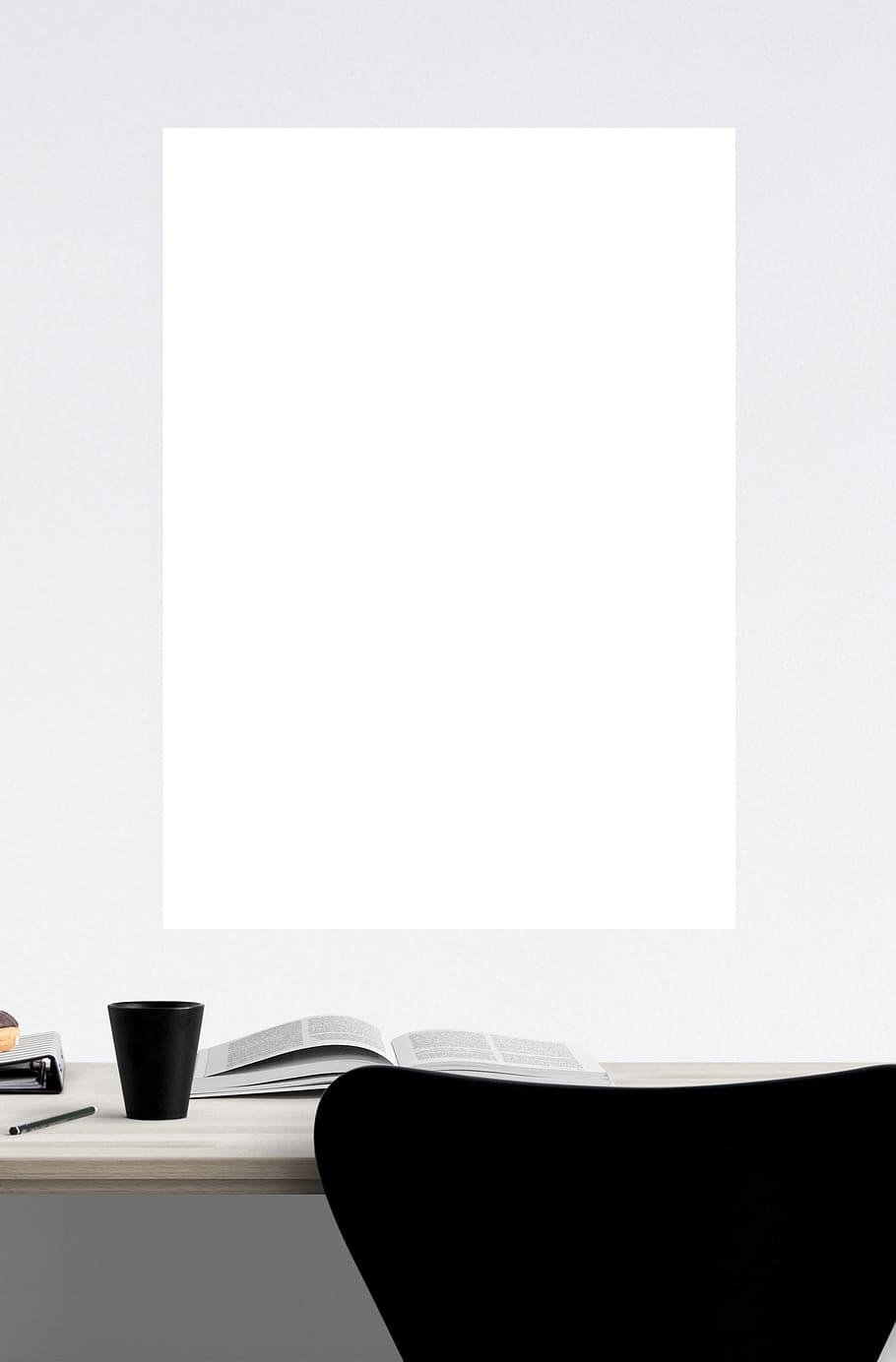 poster, frame, template, chair, book, wall, indoors, copy space HD wallpaper