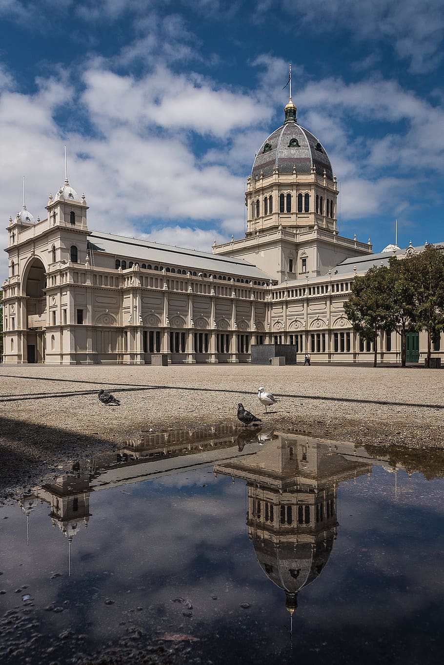melbourne, australia, reflection, mirror image, reflecting pool HD wallpaper