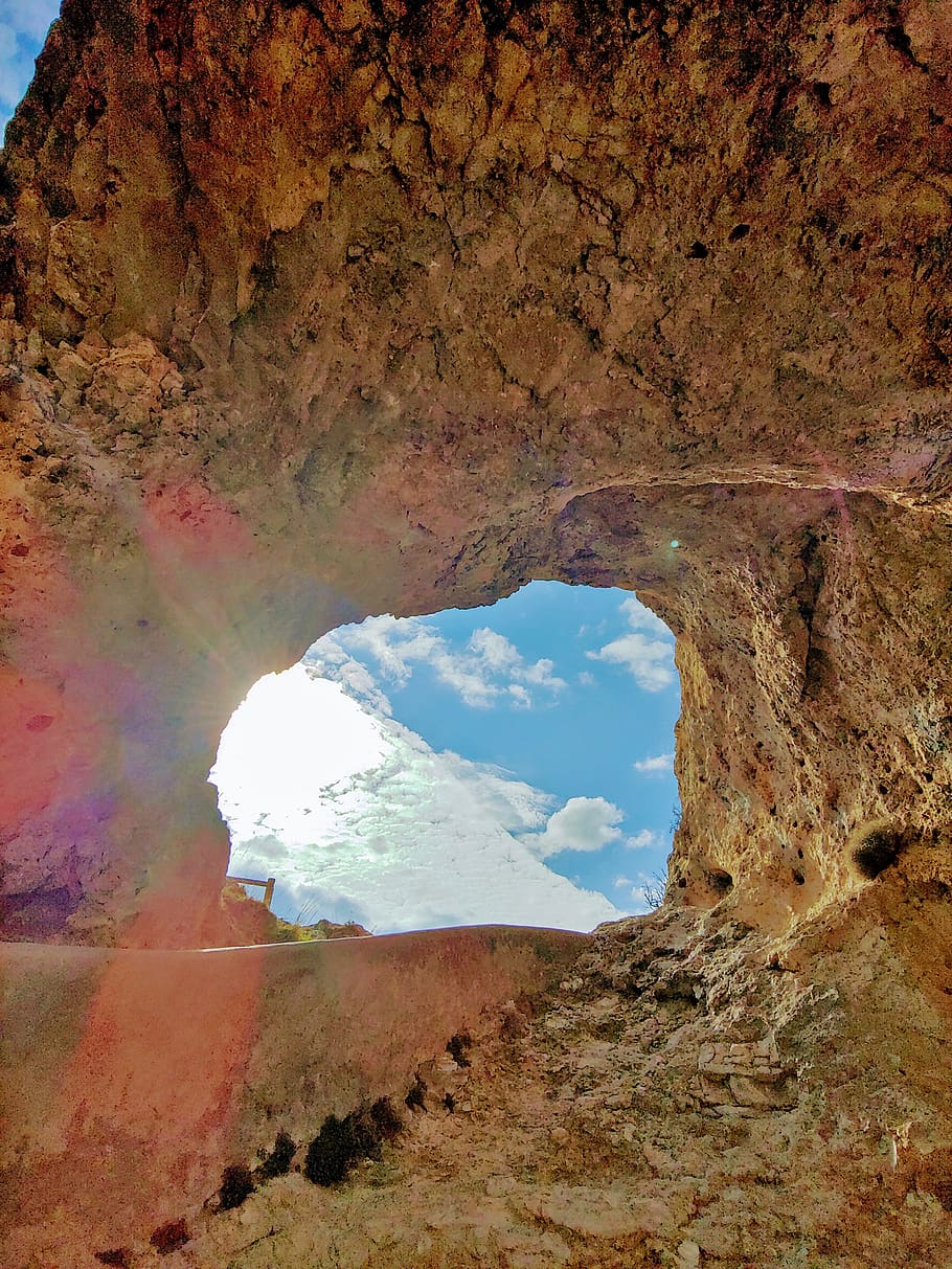 nature, cave, outdoors, mesa, rock, cuenca, natural, window HD wallpaper