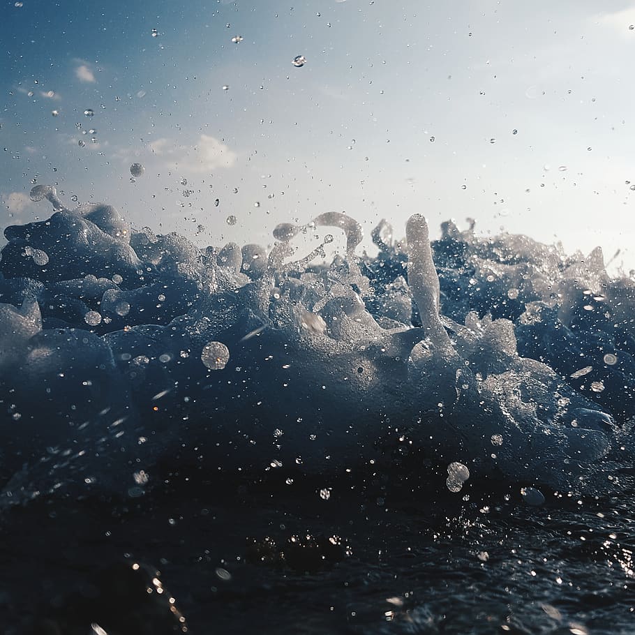 maldives, nadellaa, droplets, blues, waves, sea, sky, ocean HD wallpaper