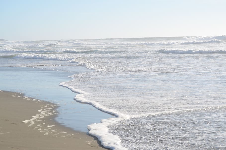ocean, beach, california, outside, travel, sea, water, land HD wallpaper
