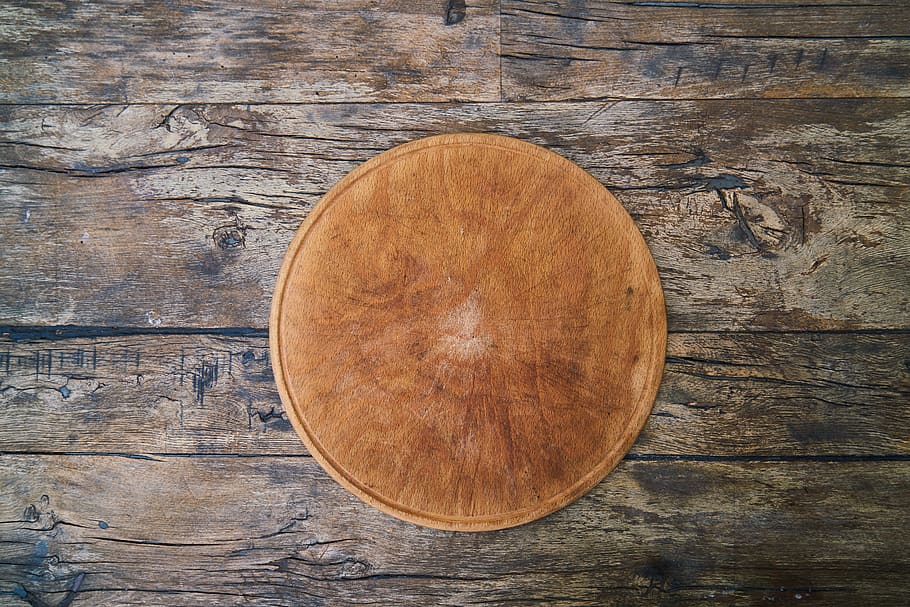 pizza, wood, table, service, background, texture, bakery, food